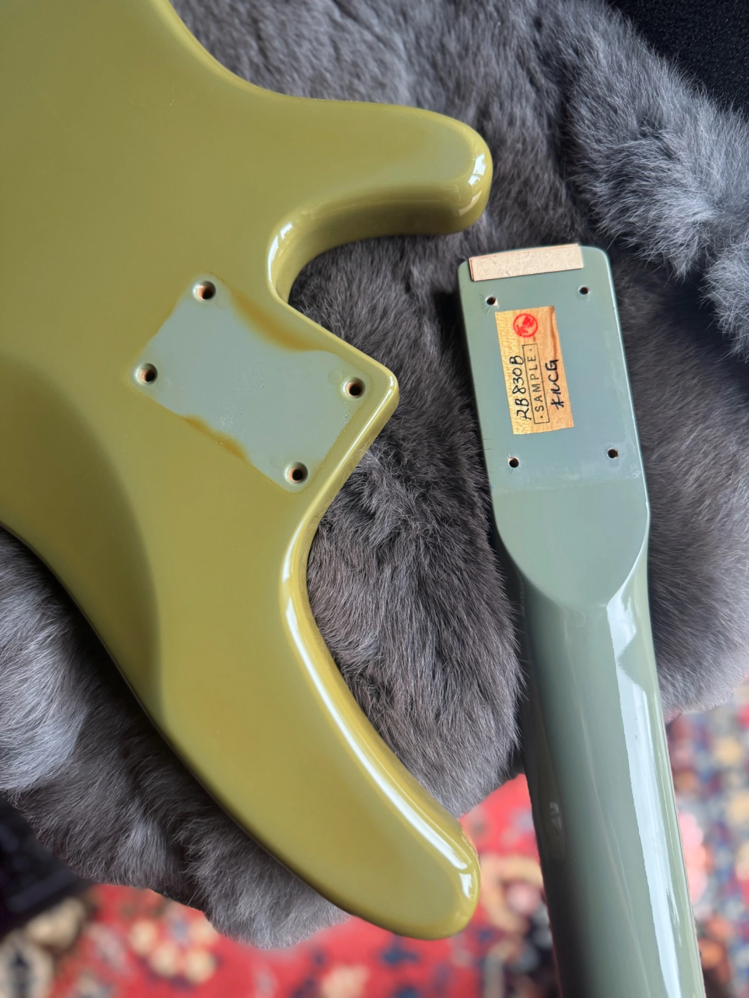 Back of the Ibanez RB830 with the neck removed