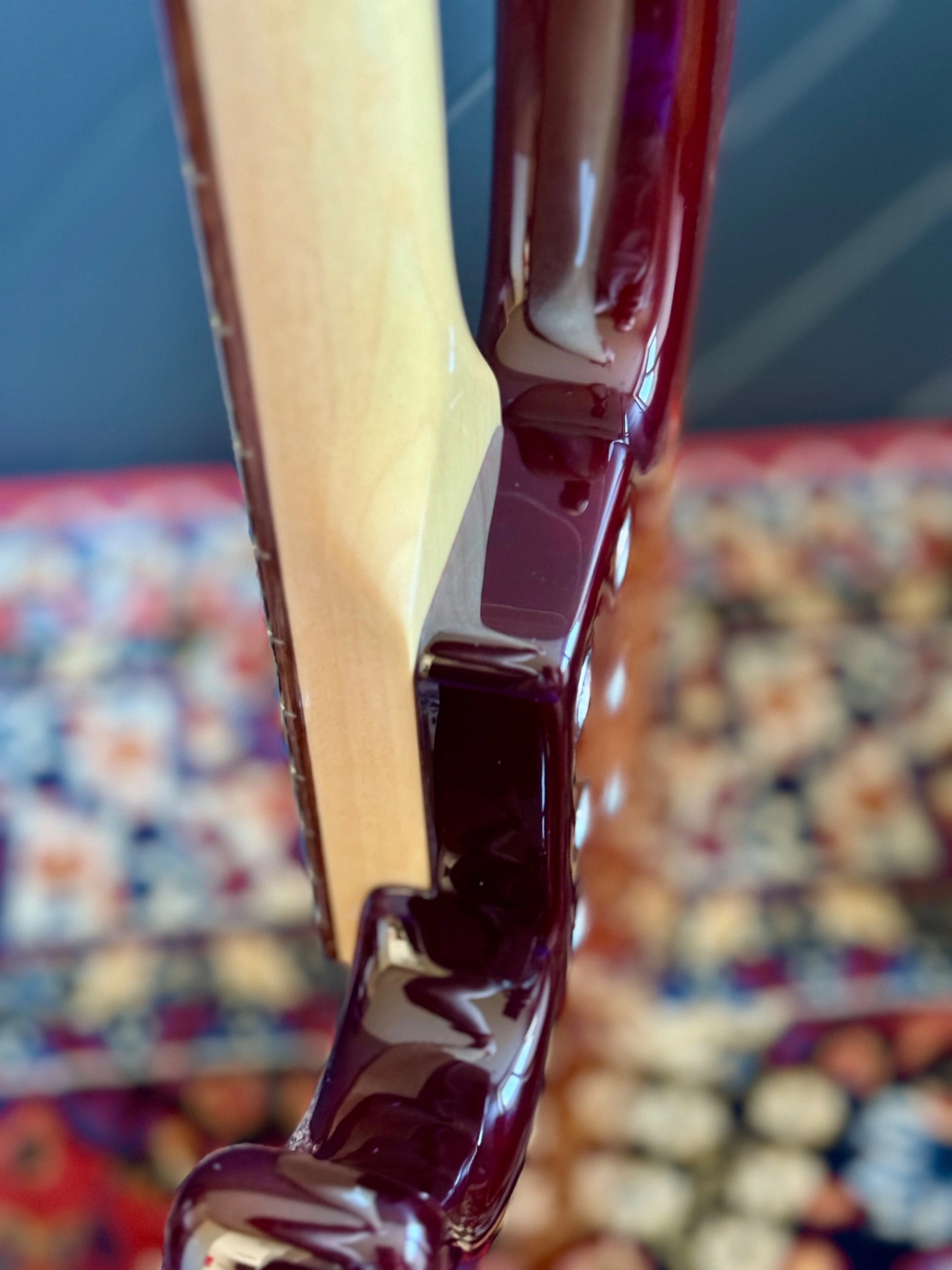 Side view of the neck joint and body transition.