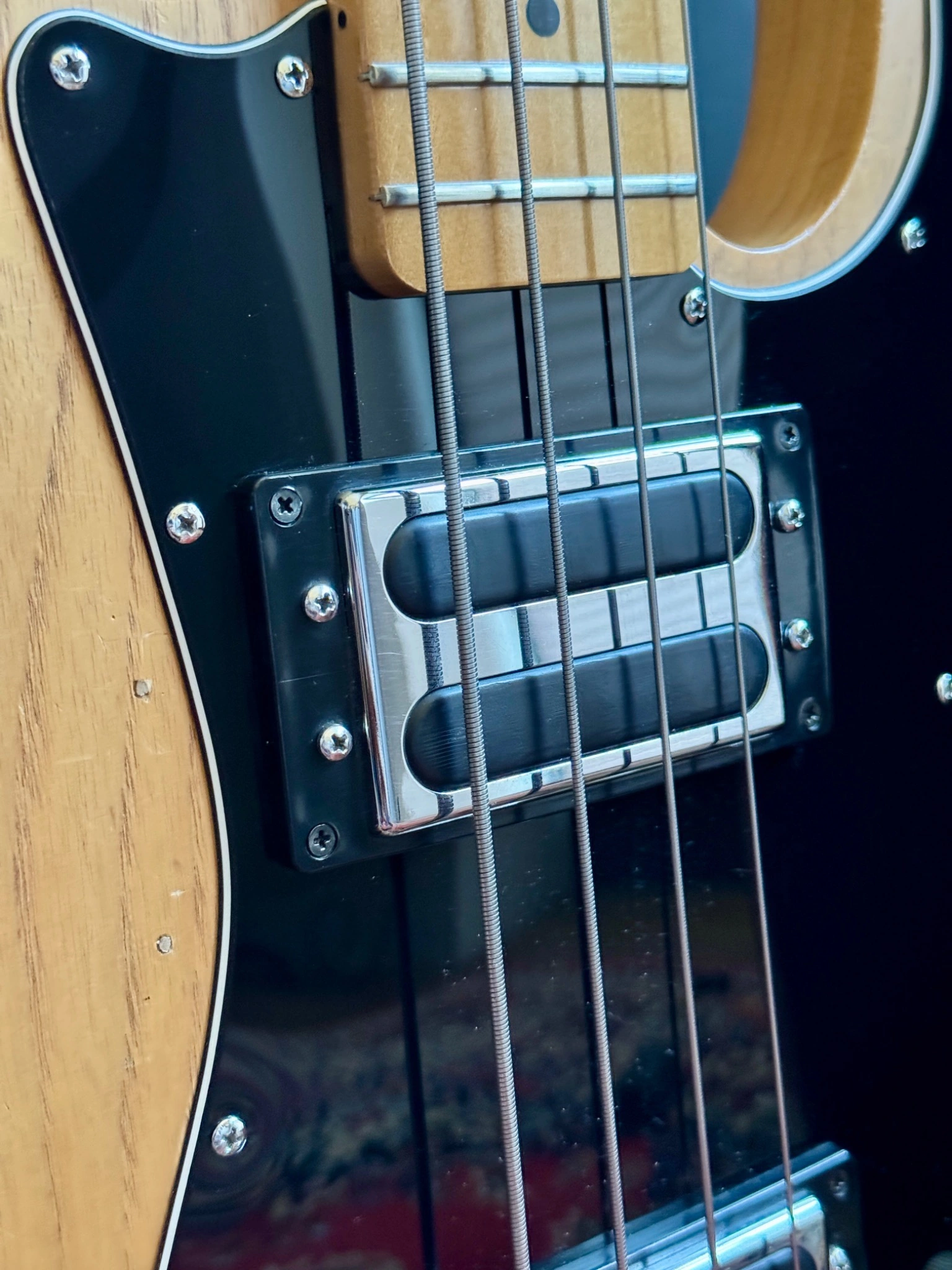 Dual humbucker and bridge detail.