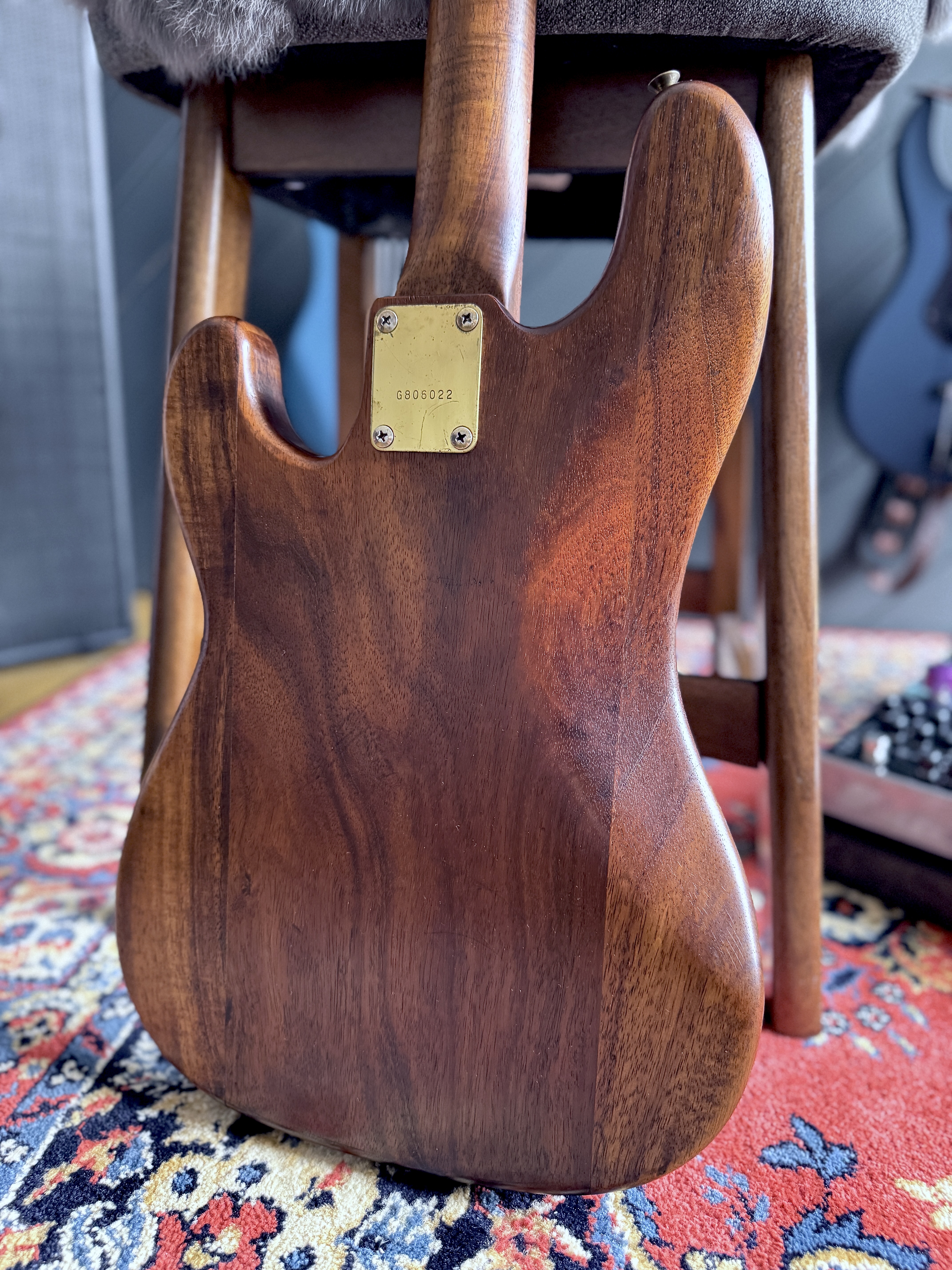 Rear body and neck joint of the Greco bass