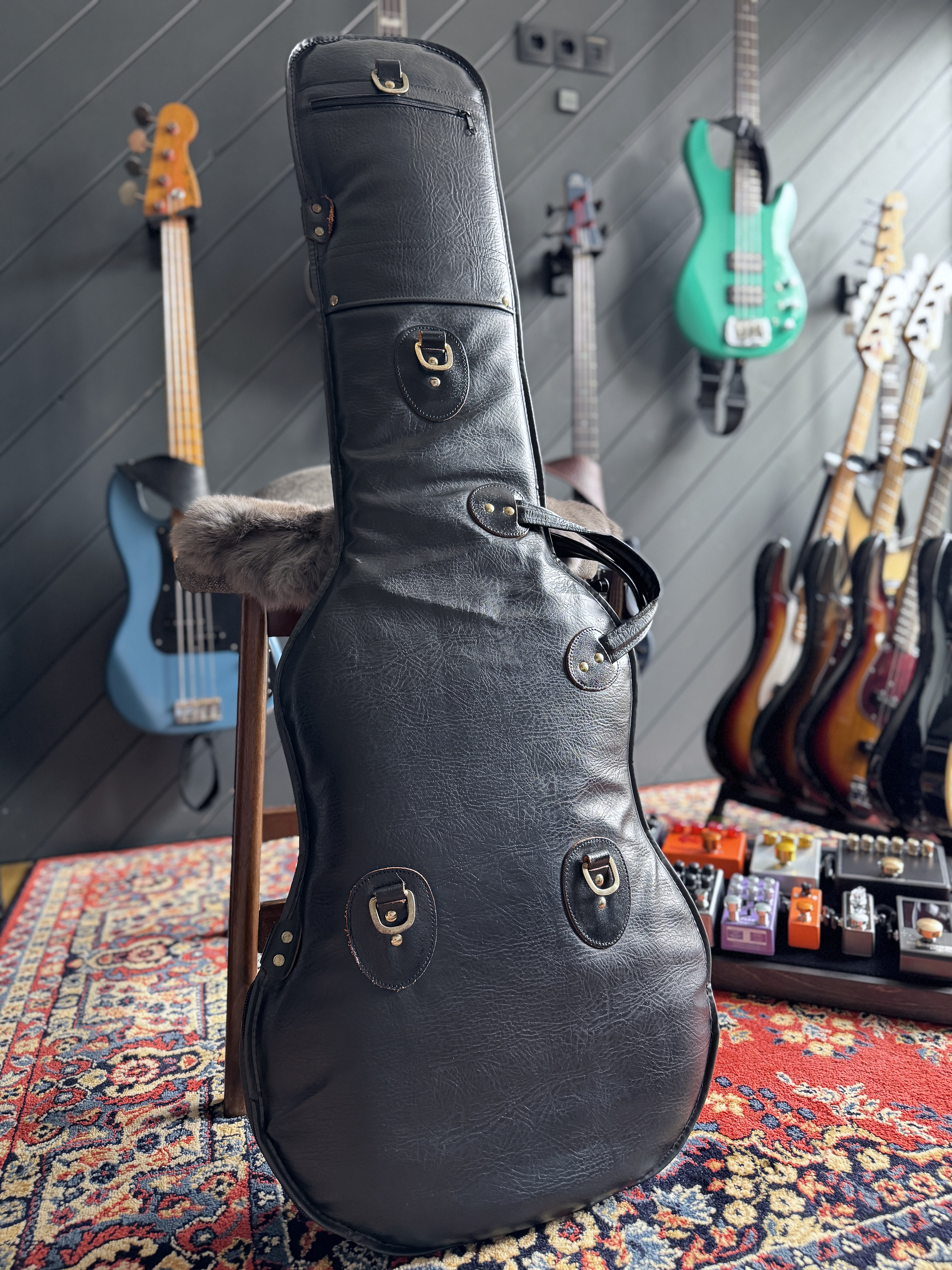 Back of the included vintage-era gig bag